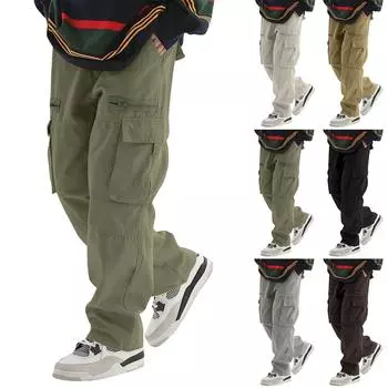 Повседневные спортивные брюки, мужские свободные леггинсы с длинными вставками, тренировочные брюки для бега и фитнеса L армия зеленый