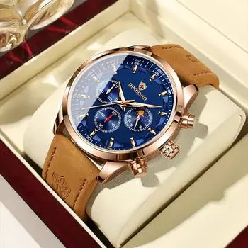 Повседневные спортивные часы синие многофункциональные кварцевые часы календарь водонепроницаемые наручные часы с хронографом из нержавеющей стали silver steel синий