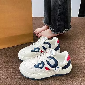 Повседневные спортивные кроссовки Panda Thick Baseplate Shoes Design женские новые внутренние кроссовки для увеличения высоты черно-белые спортивные кроссовки 35 синий