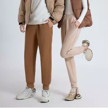 Повседневные спортивные штаны для женщин и мужчин, осенне-зимние, свободные брюки для активного отдыха, флисовые, теплые, прямые брюки S хаки