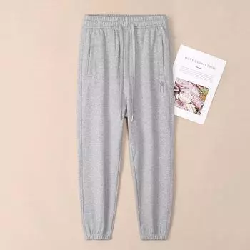 Повседневные спортивные штаны женские флисовые утепленные брюки с эластичным поясом уличные женские хлопковые спортивные штаны осень-зима M чёрный