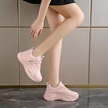 Повседневные спортивные туфли на толстой подошве для женщин 35 чёрный