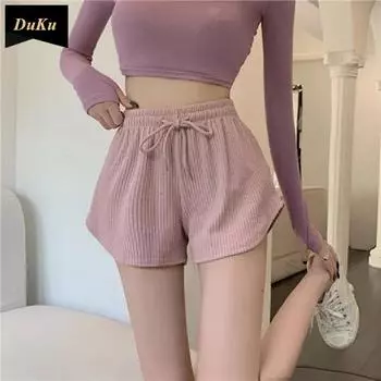 Повседневные спортивные универсальные домашние шорты Детская одежда Новые летние мешковатые узкие шорты с высокой талией S розовый
