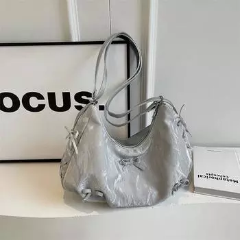 Повседневные сумки через плечо с сплошным внутренним отделением, галстук-бабочка, большая вместимость, горячая распродажа, сумки для женщин, женские сумки из искусственной кожи на молнии