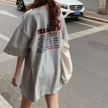 Повседневные свободные модные базовые универсальные футболки с буквенным принтом в стиле оверсайз, студенческие уличные женские футболки с короткими рукавами S белый