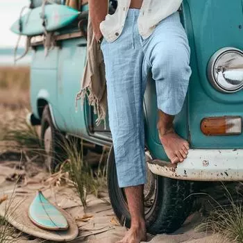 Повседневные свободные мужские укороченные шорты летние шорты пляжные шорты прямые штаны однотонные удобные для улицы S