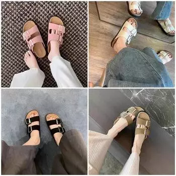 Повседневные тапочки, модные пляжные женские сандалии, летние туфли на плоской подошве с застежкой-молнией, для ходьбы, новые пляжные шлепанцы, удобные шлепанцы с открытой пяткой 35