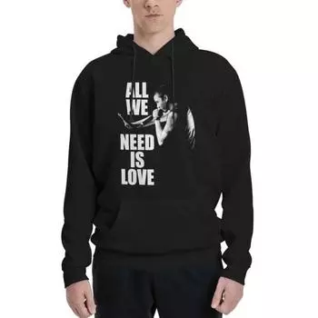 Повседневные толстовки для пар, тонкая флисовая толстовка для мужчин, кансерберо, чистый хлопок, хип-хоп, рэп, все, что нам нужно, это любовь, лирические толстовки с капюшоном M