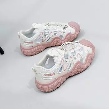 Повседневные туфли для девочек с выемками в стиле пэчворк на толстой подошве 35 чёрный