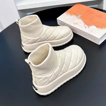 Повседневные туфли для девочек с высоким берцем и толстой подошвой 35 чёрный