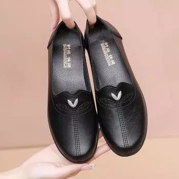 Повседневные туфли-лоферы для женщин среднего возраста на весну и осень, удобные мокасины с мягкой нескользящей подошвой для мам 35