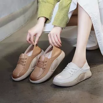 Повседневные туфли на толстой подошве 35 бежевый