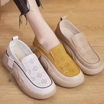 Повседневные туфли с открытой пяткой и мягкой подошвой в стиле ретро с низким вырезом 35 белый