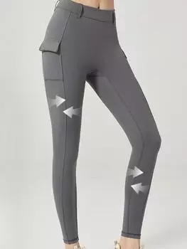 Повседневные удобные осенние штаны для йоги для женщин с высокой талией, подтягивающие живот и подтягивающие бедра без смущающих линий, высокоинтенсивные брюки телесного цвета S серый