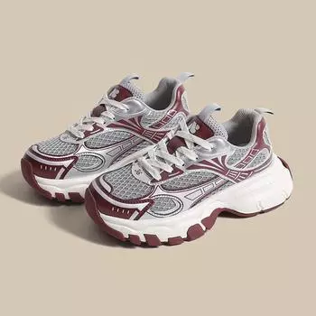 Повседневные удобные женские кроссовки из натуральной кожи с толстой подошвой, теннисные кроссовки, спортивные кроссовки на толстом каблуке, со шнуровкой, для бега, размер 35-40 35 шампанского