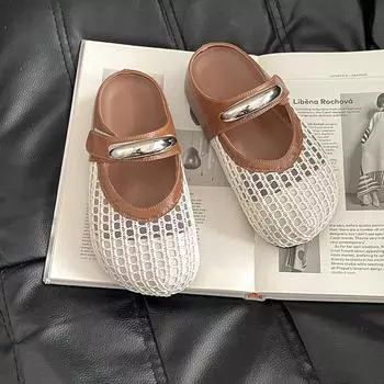 Повседневные универсальные туфли Мэри Джейн женские с круглым носком, полые, дышащие женские туфли, модные туфли с отверстиями 35