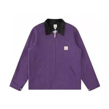 Повседневные винтажные вымытые вельветовые джинсы с воротником, весенняя рабочая одежда с сетчатой подкладкой, холщовая джинсовая куртка Detroit для мужчин XS чёрный