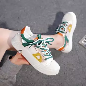 Повседневные вулканизированные спортивные кроссовки для женщин на платформе, разноцветные дышащие кроссовки для бега, роскошная женская обувь 37 зелёный
