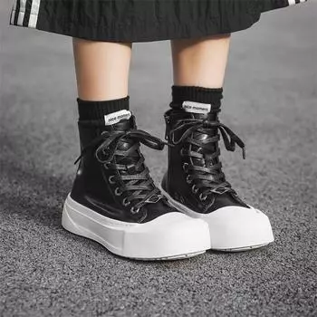 Повседневные высокие мужские туфли для сёрфинга Модные и универсальные дизайнерские модели Для отдыха на свежем воздухе, вечеринок, повседневной носки, для молодёжи, Большие размеры, черный цвет 38 чёрный