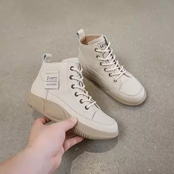 Повседневные высокие туфли Винтажные белые туфли 35 чёрный