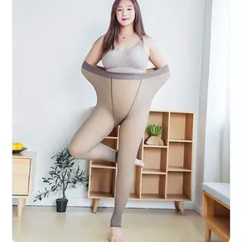 Повседневные высокоэластичные женские колготки зимние теплые леггинсы с высокой талией M чёрный