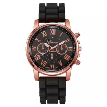 Повседневные женские часы Geneva Quartz Hand Students Fashion Оптовая продажа модных часов Женские наручные часы чёрный