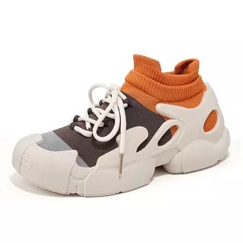 Повседневные женские кроссовки 2025 года, летние новые туфли для папы, летающие вязаные туфли, новые универсальные кроссовки, водонепроницаемые одинарные туфли 36 чёрный