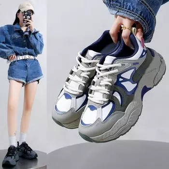 Повседневные женские кроссовки Dad на толстой платформе, легкие кроссовки на шнуровке, дышащие, нескользящие, теннисные кроссовки для ходьбы, удобные женские кроссовки 35 зелёный