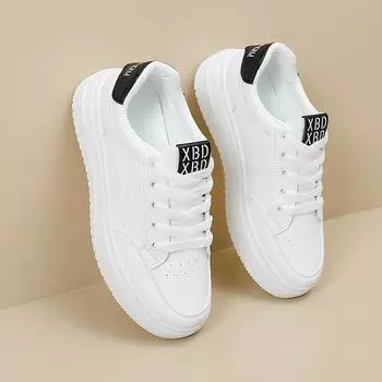 Повседневные женские кроссовки на массивной платформе без шнуровки, легкие кроссовки для бега, дышащие прогулочные кроссовки из искусственной кожи, женская спортивная обувь для тенниса на шнуровке 35