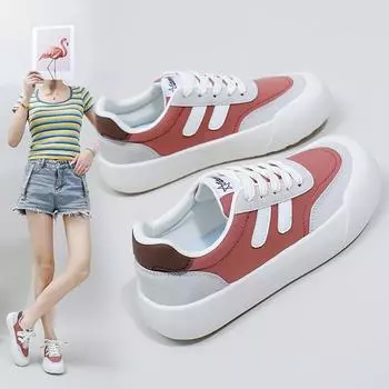 Повседневные женские кроссовки на платформе из искусственной кожи. Удобные нескользящие массивные прогулочные туфли на шнуровке. Женские дышащие спортивные кроссовки. Теннисные кроссовки. 35 зелёный