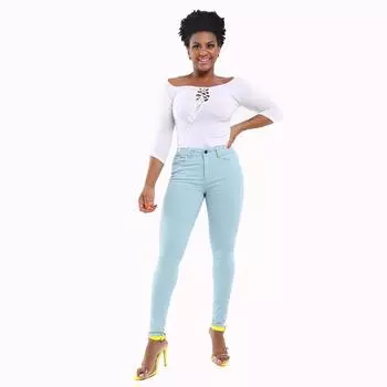 Повседневные женские разноцветные джинсы скинни демин S белый