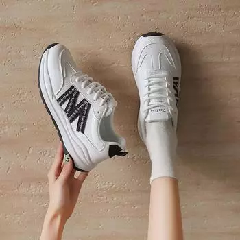 Повседневные женские туфли Dad на толстой платформе со шнуровкой, нескользящие, для ходьбы, удобные кроссовки из искусственной кожи для бега и тенниса, женские дышащие кроссовки 35 красный