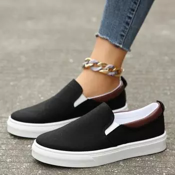 Повседневные женские туфли из парусины на плоской подошве, импортные, большого размера, легкие, дышащие, спортивные, с неглубоким носком, повседневные, одинарные туфли 36 белый