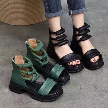 Повседневные женские туфли на танкетке в римском стиле 35