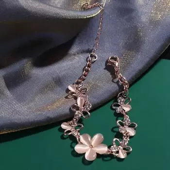 Повседневный 1 шт очаровательный кошачий глаз опал цветок Chian женский браслет 1