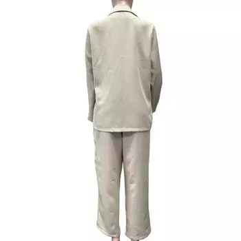 Повседневный деловой костюм для поездок на работу, элегантный женский деловой костюм с пальто с лацканами на одной пуговице, прямые брюки с высокой талией, длинные для олен M бежевый