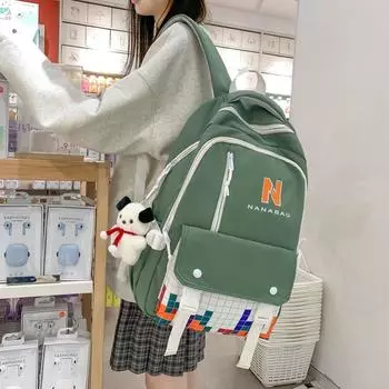 Повседневный дорожный рюкзак большой вместимости, школьный рюкзак для студентов чёрный