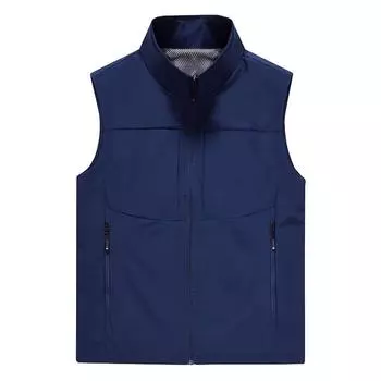 Повседневный дышащий жилет для активного отдыха мужской кардиган с воротником-стойкой L
