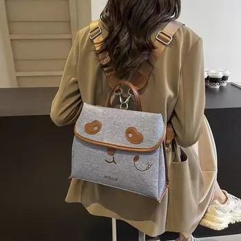 Повседневный джинсовый рюкзак 2024 года, новая модная сумка на спину, универсальная многофункциональная сумка-мессенджер с широкими ремешками хаки