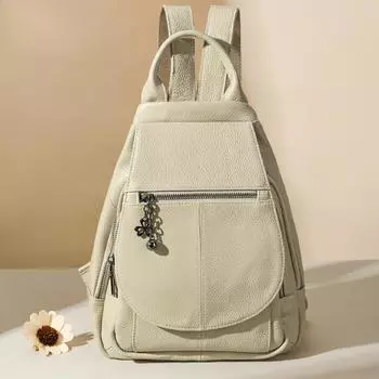 Повседневный и легкий женский рюкзак из натуральной кожи, универсальный рюкзак, модная дорожная сумка большой вместимости