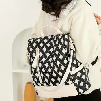 Повседневный и модный женский рюкзак, студенческий рюкзак большой емкости чёрный