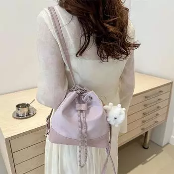 Повседневный иностранный нишевый дизайн рюкзак женский 2024 новый популярный универсальный цепной плечевой мешок-ведро