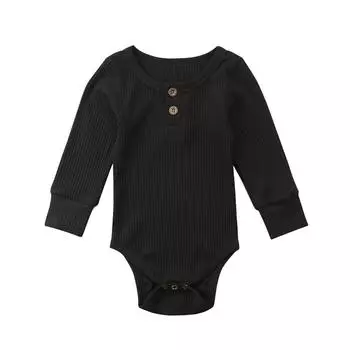 Повседневный комбинезон для новорожденных мальчиков и девочек, боди, хлопковая одежда, наряд 0-3m чёрный