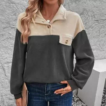 Повседневный комфорт и универсальность осенняя мода женский рокерский бархатный свитер с длинными рукавами S темно-серого