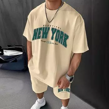 Повседневный комплект для мужчин из Северной Америки с набивными узорами, легкий и дышащий, спортивный и легкий, дышащий S