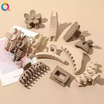 Повседневный комплект для волос Женская модная заколка-краб из цельного кофейного черного акрила Большая корейская заколка-краб для девочек Аксессуары для волос 1