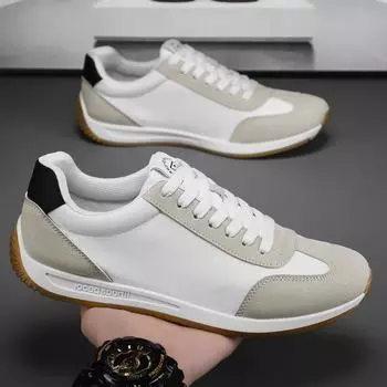 Повседневный комплект мужской обуви корейской версии, модная и красивая уличная спортивная обувь, мужские мокасины для бега на весну и лето 38 серый