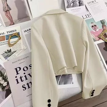 Повседневный короткий пиджак-блейзер для женщин, идеальный для весны M розовый