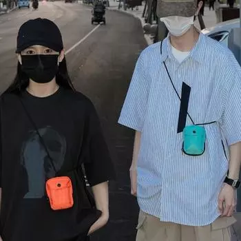 Повседневный мини-кошелек из нейлона, однотонные сумки через плечо, модная легкая сумка для хранения для женщин синий