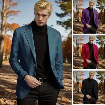 Повседневный мужской костюм пиджак больших размеров официальная одежда M красный